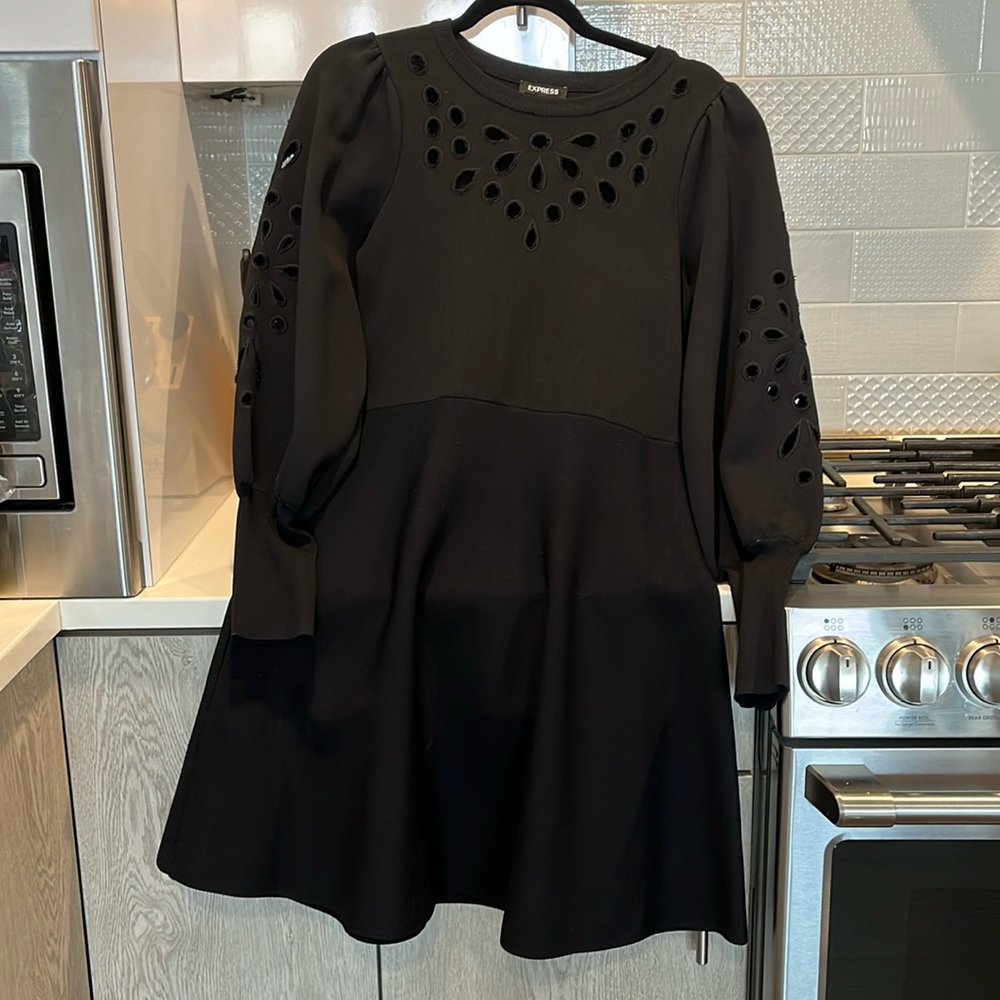 Express eyelet black dress M
